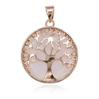 Кулон Дерево жизни, d.2,7см, Лунный камень BJK215-01
