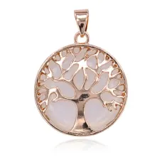 Кулон Дерево жизни, d.2,7см, Лунный камень BJK215-01