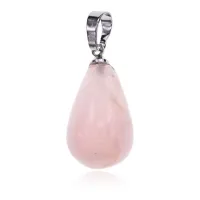 Кулон Капля, 3х1см, Розовый кварц BJK212-07