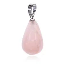 Кулон Капля, 3х1см, Розовый кварц BJK212-07