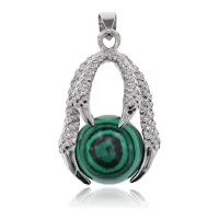 Кулон Коготь Дракона, 3,5х2,5см, Малахит BJK213-05