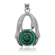 Кулон Коготь Дракона, 3,5х2,5см, Малахит BJK213-05