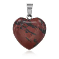 Кулон Сердце, 3х2см, Коричневый обсидиан BJK214-02