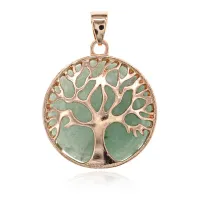 Кулон Дерево жизни, d.2,7см, Нефрит BJK215-07
