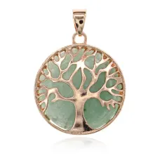 Кулон Дерево жизни, d.2,7см, Нефрит BJK215-07