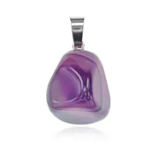 Кулон из натурального цветного агата, 2,5х1см, цвет фиолетовый BJK216-02