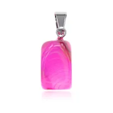 Кулон из натурального цветного агата, 2,5х1 см, цвет розовый BJK216-03