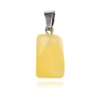 Кулон из натурального цветного агата, 2,5х1 см, цвет желтый BJK216-04