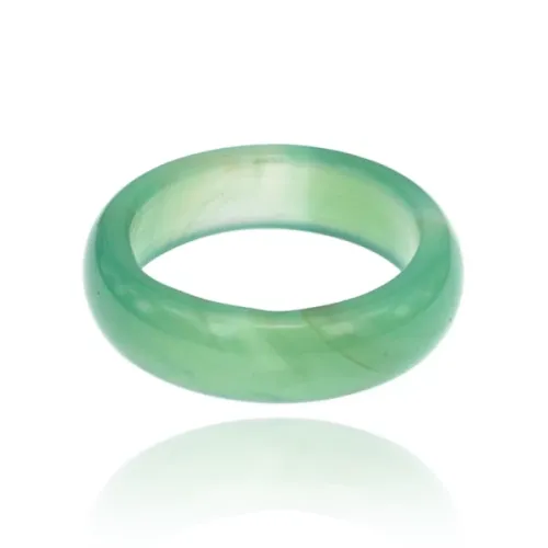 Кольцо из агата, размер 6, цвет зелёный KL115-01