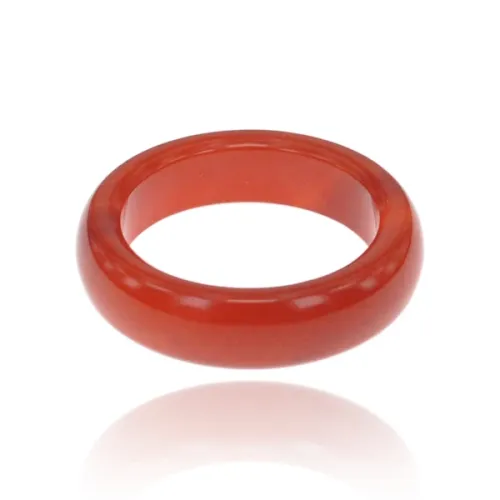 Кольцо из агата, размер 6, цвет красный KL115-02