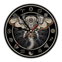 Часы настенные Слон 20 см, пластик MCH075