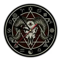 Часы настенные Череп козла 20см, пластик MCH087