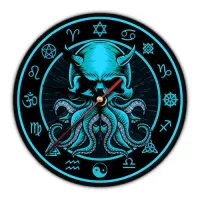 Часы настенные Ктулху 20 см, пластик MCH090