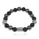 Магнитный браслет с руной Турисаз и нат.камнем Черный агат BSR1-09