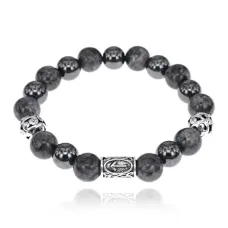 Магнитный браслет с руной Тейваз и нат.камнем Лабрадор BSR1-20