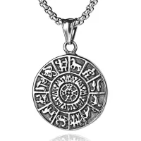 Амулет Знаки Зодиака на цепочке, d.3см AC128