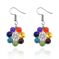 Серьги 7 чакр, 40х20х5мм SE182