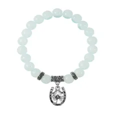 Браслет Подкова и клевер (счастье и удача), Лунный камень BSP-22-P001