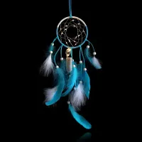 Подвеска Ловец снов с подсветкой, 47,5х12см, цвет голубой LS022-01