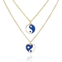 Двойной кулон Инь-Ян, цвет синий BJK311-02