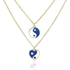 Двойной кулон Инь-Ян, цвет синий BJK311-02