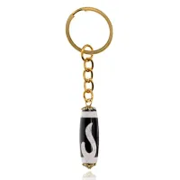 Брелок с бусиной Дзи Золотой ключ DZBK-009