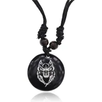Амулет Волк на шнурке, d.3см AP086
