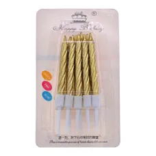 Набор свечей для торта, 10шт., цвет золотой SVZ008-04