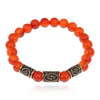 Рунический браслет - амулет Дар предвидения с нат.камнем Сердолик BSRA-202