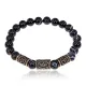 Рунический браслет - амулет Мощная защита от зла с нат.камнем Черный агат BSRA-209