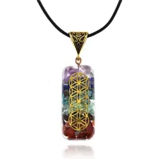 Кулон Семь чакр на шнурке, 4х1,5см BJK199-03