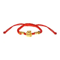 Браслет из красной нити Манеки-Неко, 5мм BS507