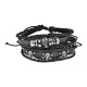 Набор из 4 кожаных браслетов, цвет черный BSN028
