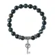 Браслет Ключ (Счастье), Черный агат BSP-24-08