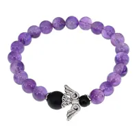 Браслет Ангел-хранитель, аметист и шунгит BSAH001