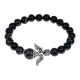 Браслет Ангел-хранитель, черный агат и лабрадор BSAH015