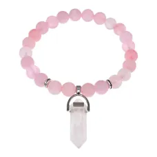 Браслет Кристалл, 8мм, розовый кварц BSBJK-003