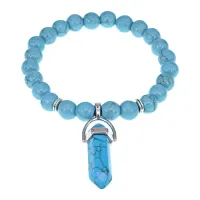 Браслет Кристалл, 8мм, бирюза BSBJK-007