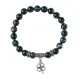 Браслет Клевер (удача, везение), Черный агат BSP-24-0016
