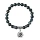 Браслет Ом (защита и духовное развитие), Черный агат BSP-24-18