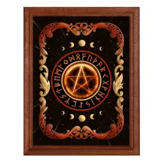 Постер в рамке 17х22см Огненная пентаграмма POSV-0017