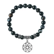 Браслет Ловец снов (защита от опасностей), Черный агат BSP-24-0023