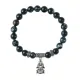 Браслет Лягушка с монетой (богатство), Черный агат BSP-24-23
