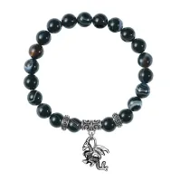 Браслет Дракон (удача, могущество, успех), Черный агат BSP-24-25