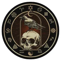 Коврик для мыши Ворон на черепе, d.20см KM0010