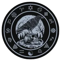 Коврик для мыши Ворон на черепе, d.20см KM0025