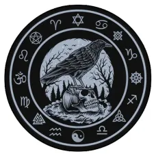 Коврик для мыши Ворон на черепе, d.20см KM0025