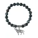 Браслет Волк (защита, сила, победа), Черный агат BSP-24-28