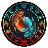 Коврик для мыши Рыбы Инь-Ян, d.20см KM0066