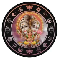 Коврик для мыши Шива, Парвати, Ганеша, d.20см KM0076